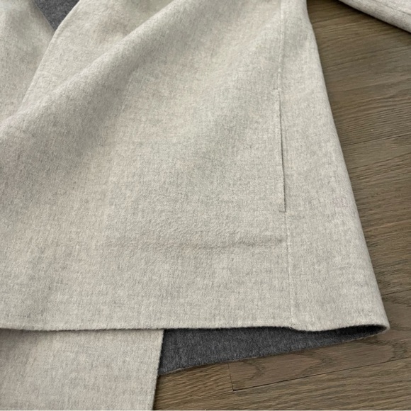 Theory Cashmere Wool Sileena Winsome Reversible Coat Gray Jacket Size Large - Picture 8 of 12